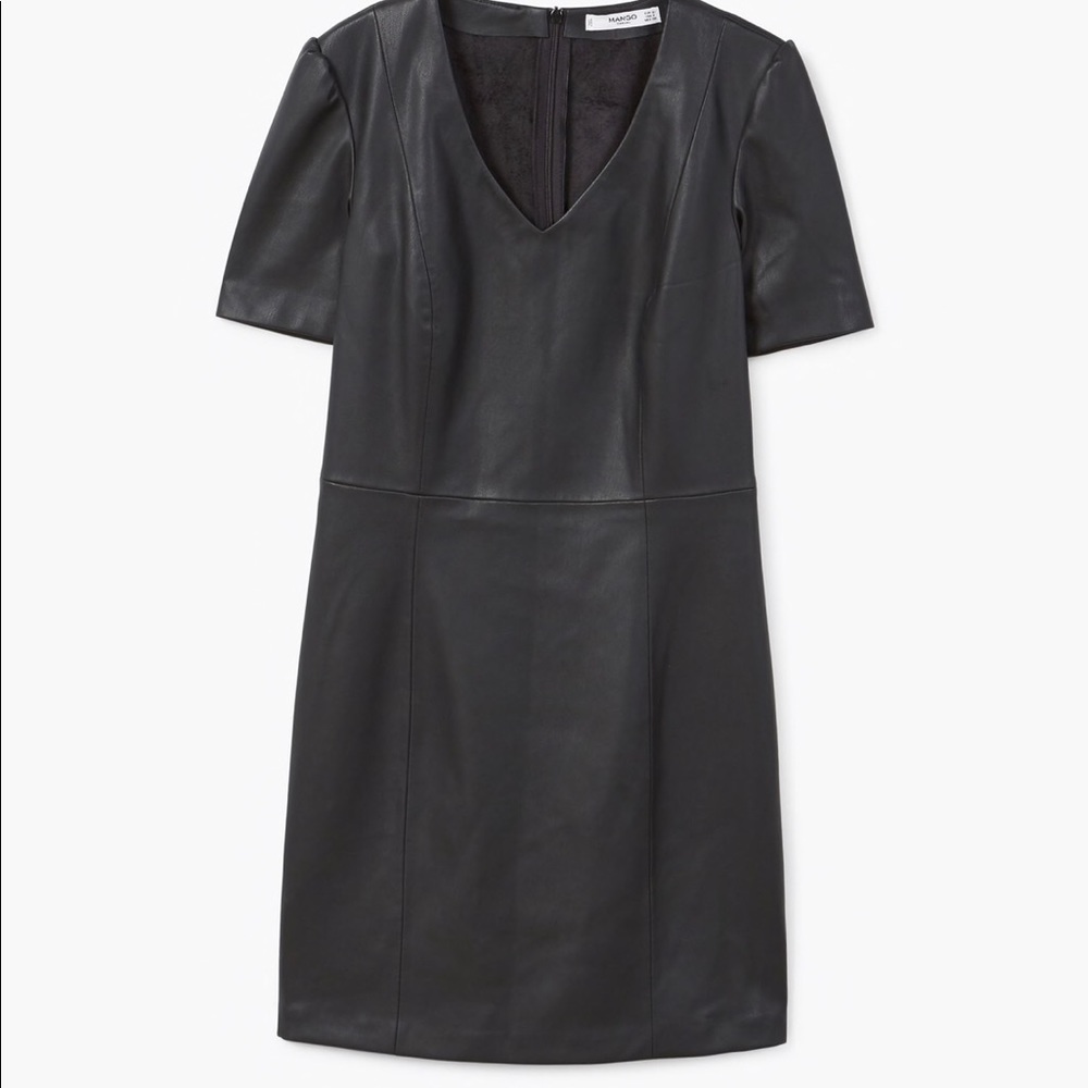Mango  Black Faux Leather Dress